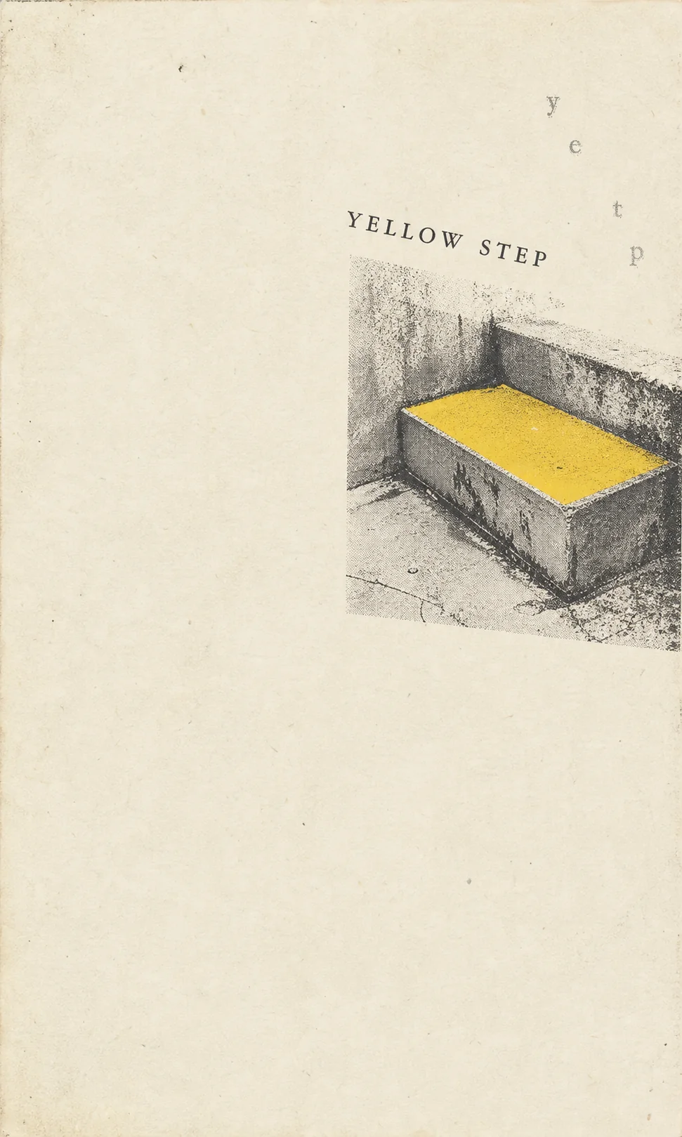 Yellow Step 极简 ZINE 海报：黄色几何主体位于大面积纸张留白中