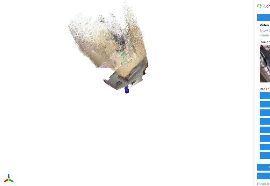 原始 LingBot-Map Viser Viewer 复跑截图,显示未融合的真实空间点云